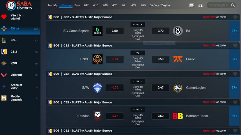 Cá cược thể thao điện tử E Sports độc đáo.